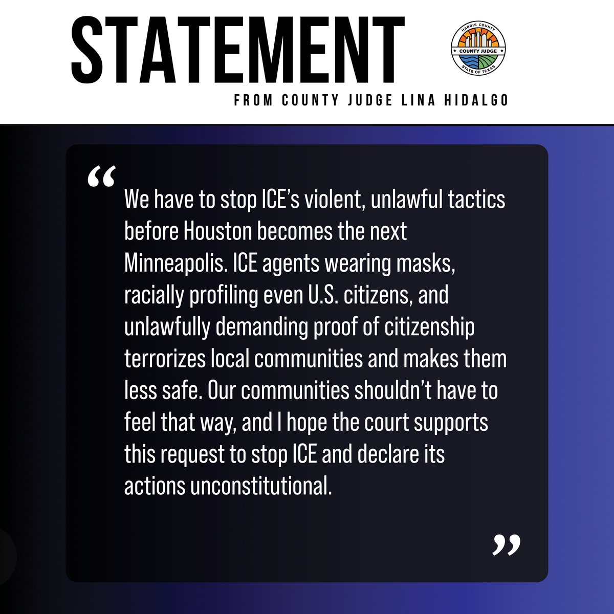 Office of Judge Lina Hidalgo tweet media