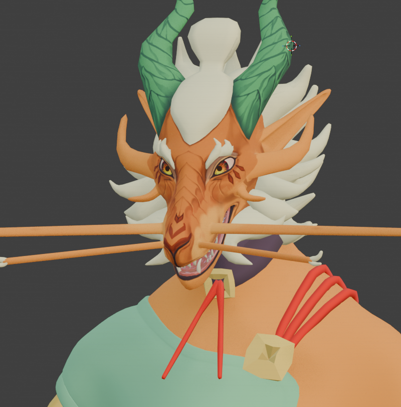 zilanthix's tweet photo. A #wip of my design of Taishen Fireblossom from @AvantrisLegends 
First time handpainting textures actually, only got the face and large horns semi-done today

@Mace_of_Hearts_ your characters bring me immense joy but especially this one!! such a fun guy

#blender #3d https://t.co/BsVSVQjYxd