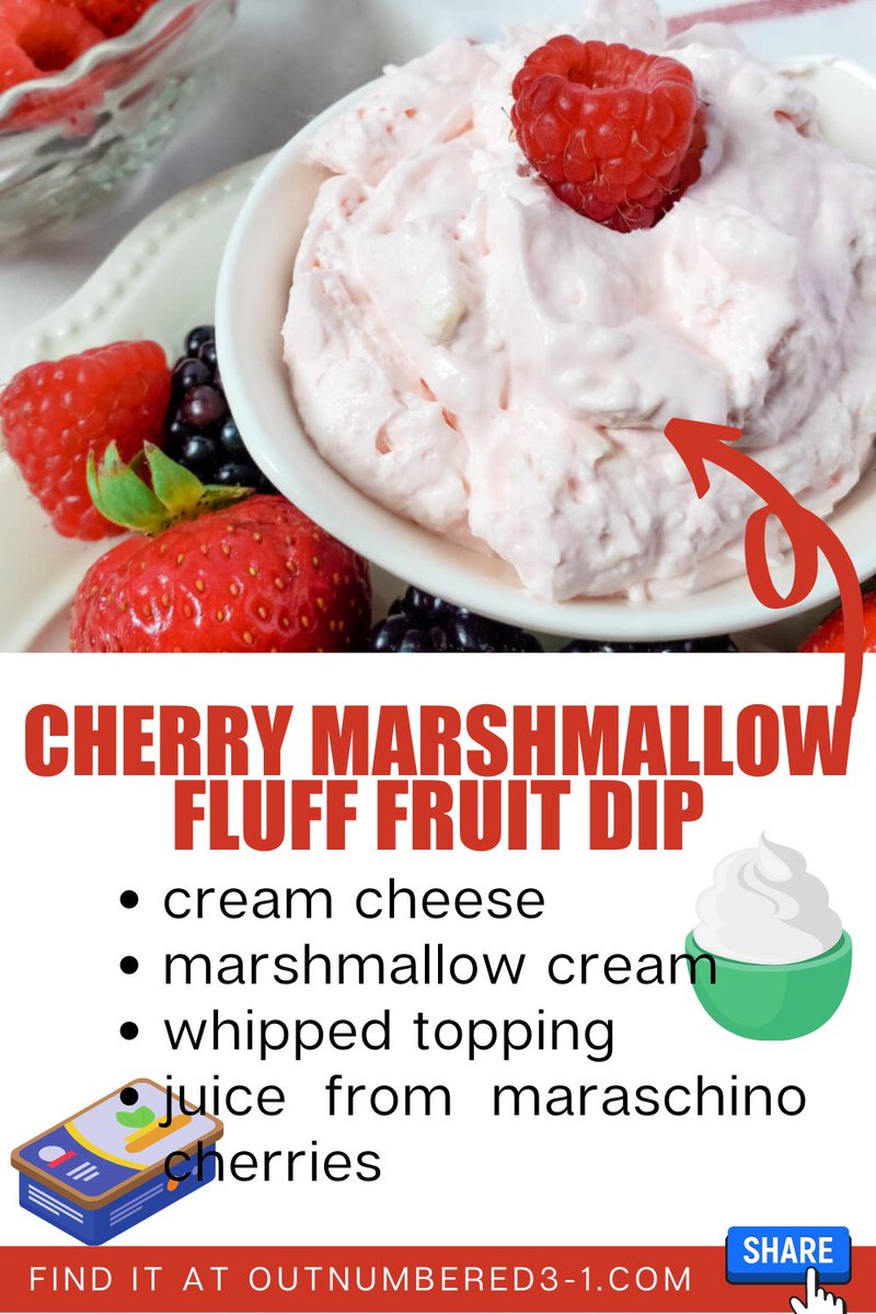 Cherry Marshmallow Fluff Fruit Dip >> outnumbered3-1.com/2020/07/cherry…