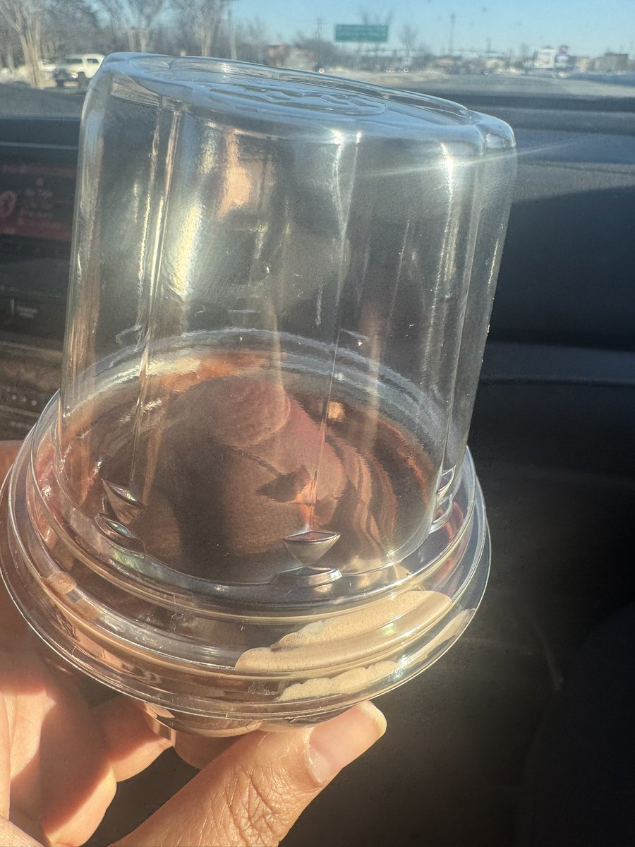 BlissDaBomb's tweet photo. @DairyQueen every time I ask for it in a cup “no cone,” they they do stuff like this. Where is my swirl?! https://t.co/aOBKRybf2s
