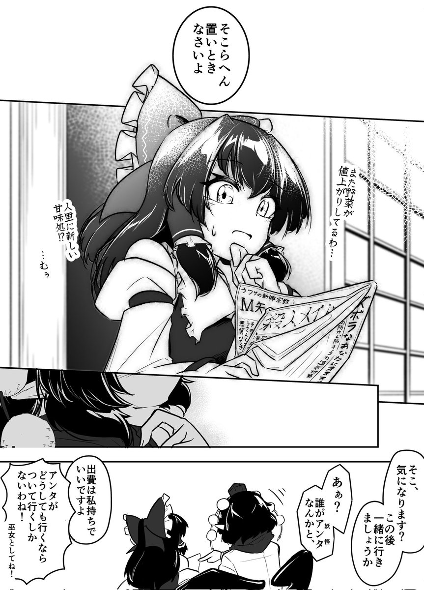 射命丸文　博麗霊夢　読者