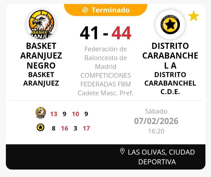 BasketAranjuez's tweet photo. Derrota del #CadMasc en casa frente a @cd_carabanchel. #Pancho: " La victoriase nos escapó en un final apretado" https://t.co/VWsUNotMcx