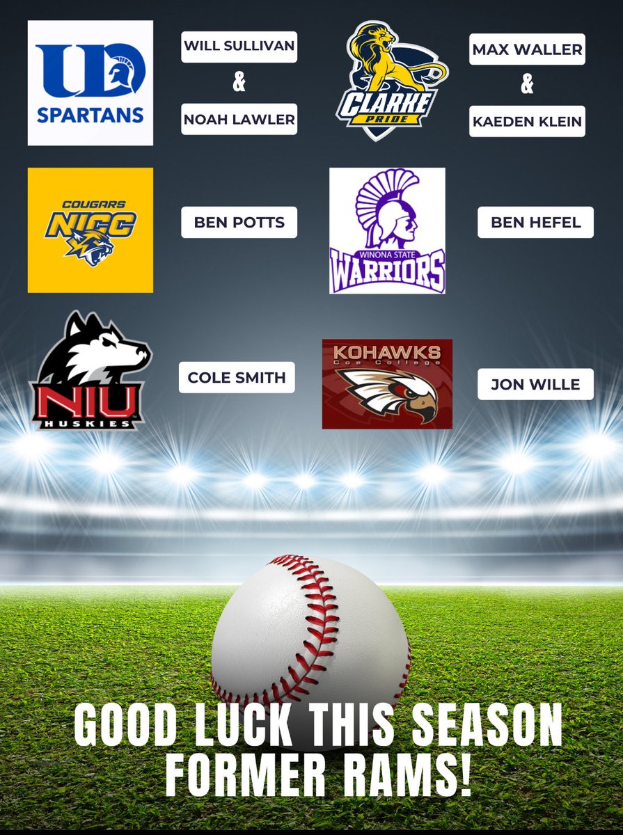 baseball_dshs's tweet photo. Good luck to our former rams starting their 2026 college seasons! https://t.co/8GndCh2dhf