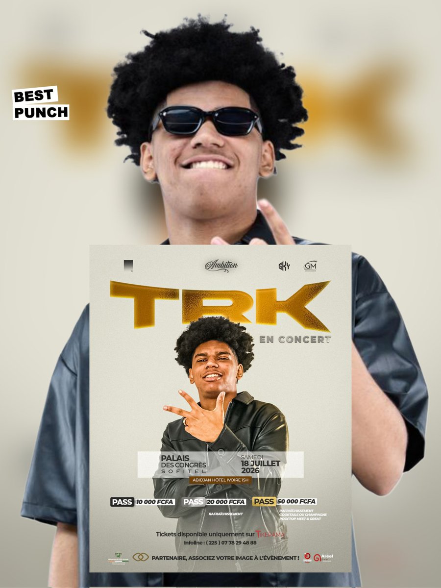 🚨 TRK. VIENT D'ANNONCER SON CONCERT LIVE 🥵

ÇA SERA ENORME 🤯

🗓️ SAMEDI 18 JUILLET 2026

📍 PALAIS DES CONGRÈS SOFITEL HÔTEL IVOIRE 

THE GOLDEN BOY FUTURE BALLON D'OR 📀 🥵

LA ROTYTEAM 🏆