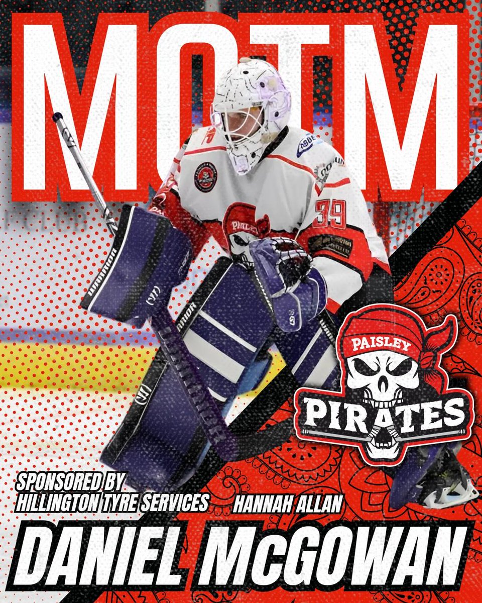 FINAL SCORE 

KIRKCALDY KESTRELS 1 - 4 PAISLEY PIRATES 

🚨🚨 Marty Simpson
🚨 Ryan Parkin
🚨 Craig Peacock 

and it's a win on the road for your Paisley Pirates!
Well done team, great game! 

Well done to our man of the match Daniel McGowan - well played! 🙌🙌 

Safe journey