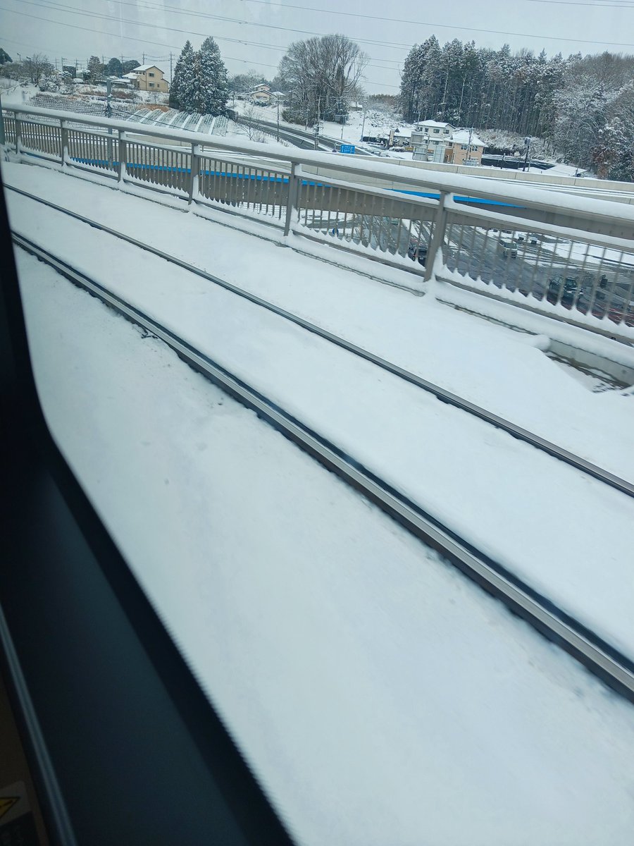 Sohomare6's tweet image. 芳賀宇都宮間の路面電車ライトレールは、この積雪でも平常運行している。　#LRT #ライトレール #宇都宮 #芳賀