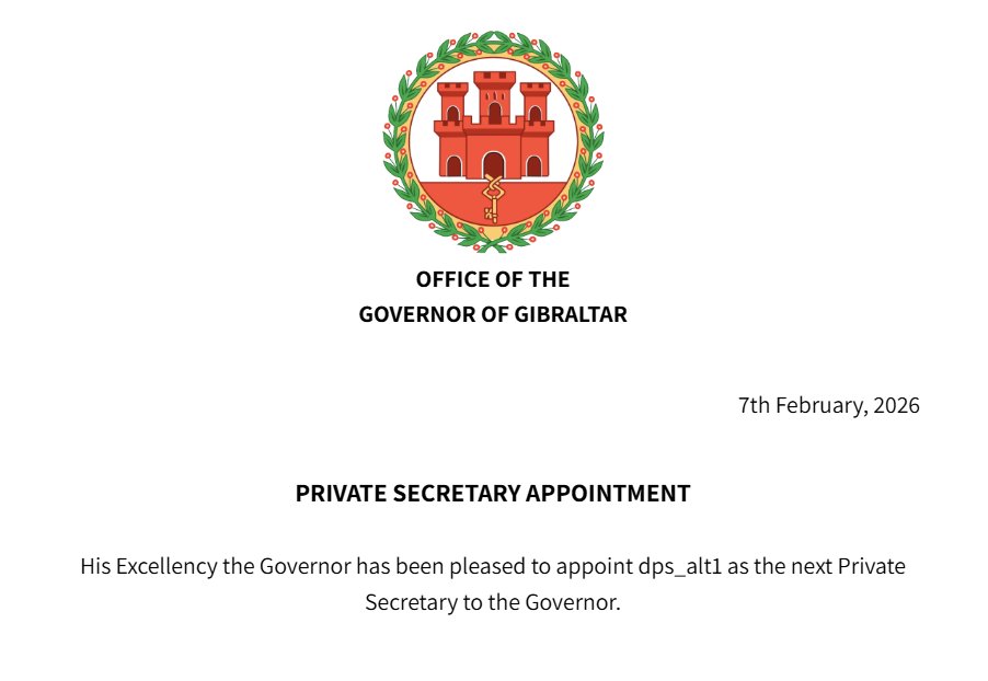 dps_alt1 appointed as Private Secretary to the Governor.
