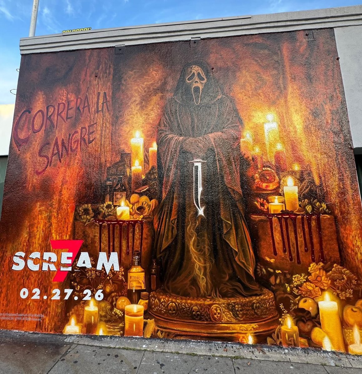 VHSDVDBLURAY4K's tweet image. Scream 7 mural in LA
