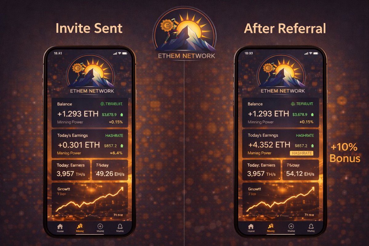 Real talk — mining alone works.
But mining with friends works better.

Not because of hype.
Because the system literally rewards collaboration.

Simple as that. 🤝⛏️

#MobileMining #CryptoEarnings #ReferralCrypto #BlockchainApps #EthemNetwork