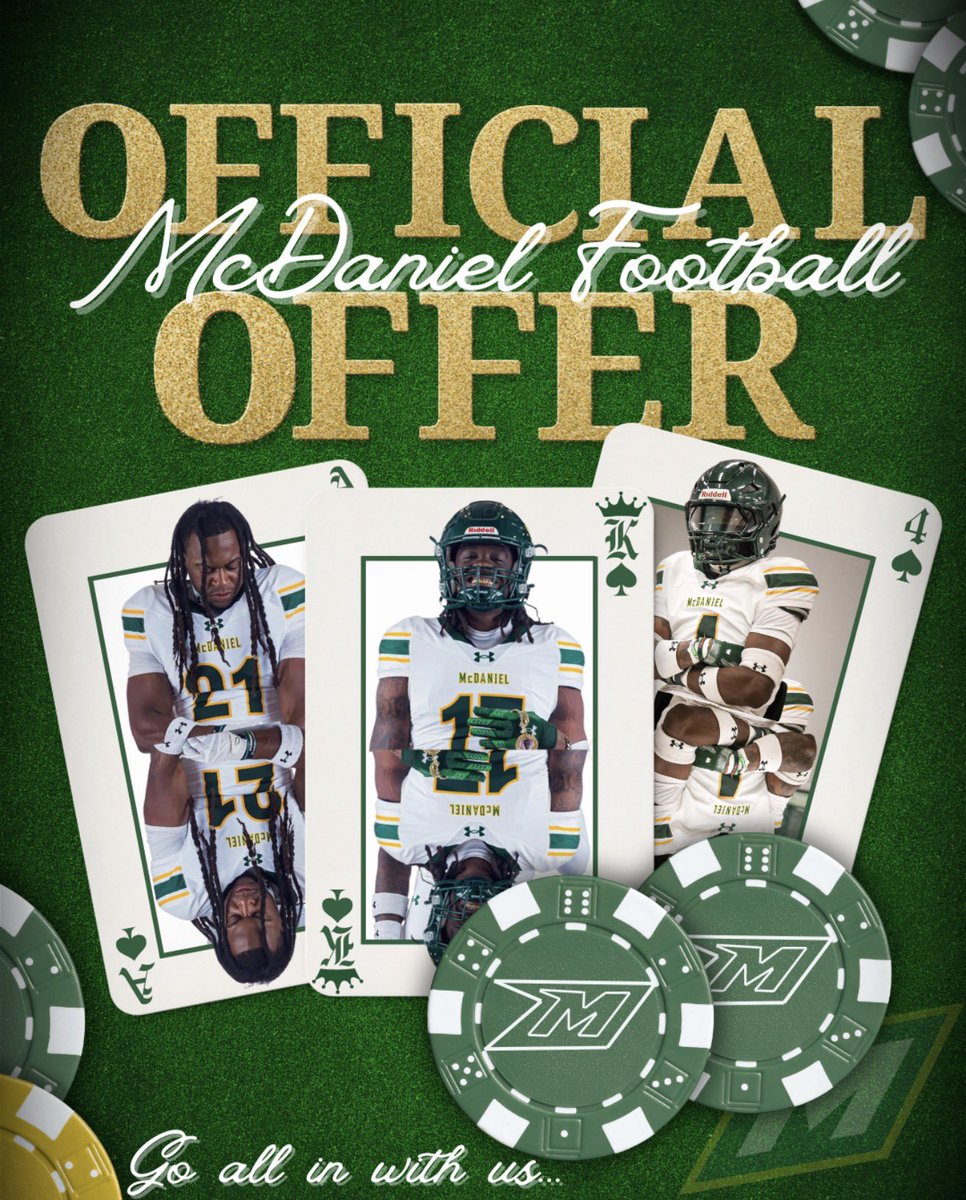 Oslin_Diaz7's tweet photo. After a great visit to @McDanielCollege and a conversation with @Coach_Cohen29 I am excited to announce my first offer to play football at the next level! #greenterror 
@SteveEfantis @Coach__SB https://t.co/rahgaqcPYD