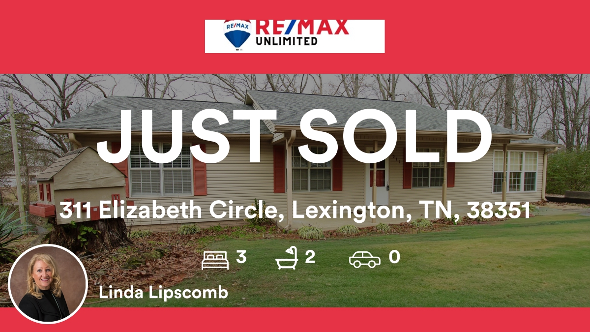 LindaLipscomb's tweet photo. 🛌 3 🛀 2
📍 311 Elizabeth Circle, Lexington, TN, 38351

My latest sale on RateMyAgent.
TN 262480
https://t.co/jqJsQnmSn5

...
#ratemyagent #realestate #REMAX_Unlimited https://t.co/WwBGTXU25y