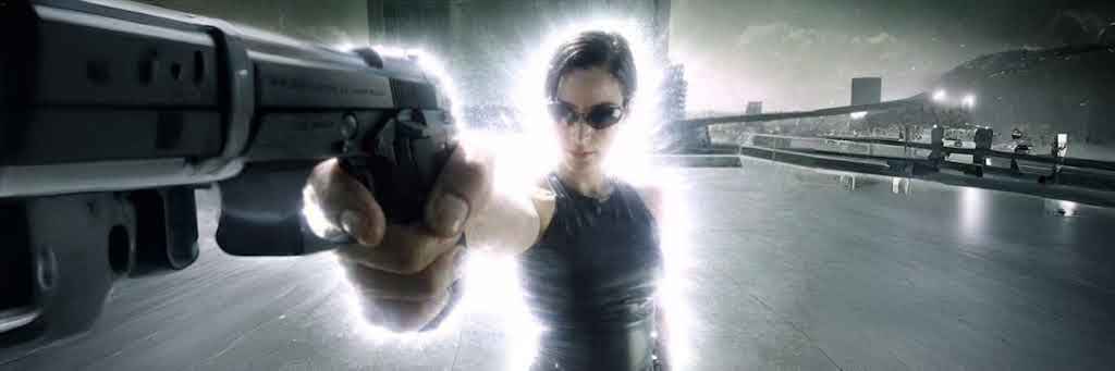 Tom1000xx's tweet photo. A post is going viral on x right now for showcasing female aura, with over 4.2m views in 24 hours.  

The character in the image is Trinity, from the iconic 1999 sci-fi film The Matrix.  

This specific moment is from the memorable rooftop scene where she points a gun at a possessed police officer and utters the famous line, "Dodge this".  This iconic scene from The Matrix is the pinacle of female aura, filmed in 1999, she is still being posted today as a face for female aura.  

viral tweet: https://t.co/XB5zo04G37 

x com: https://t.co/njRDLOoYi0