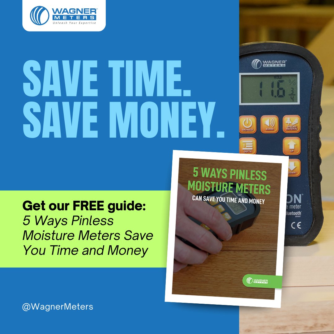 WagnerMeters's tweet photo. Time is money, and money is necessary. Our quick guide gives you 5 ways your pinless moisture meter can save you both.

Download it for free: https://t.co/gJDIMWbqqO https://t.co/OMAjNJi4sP