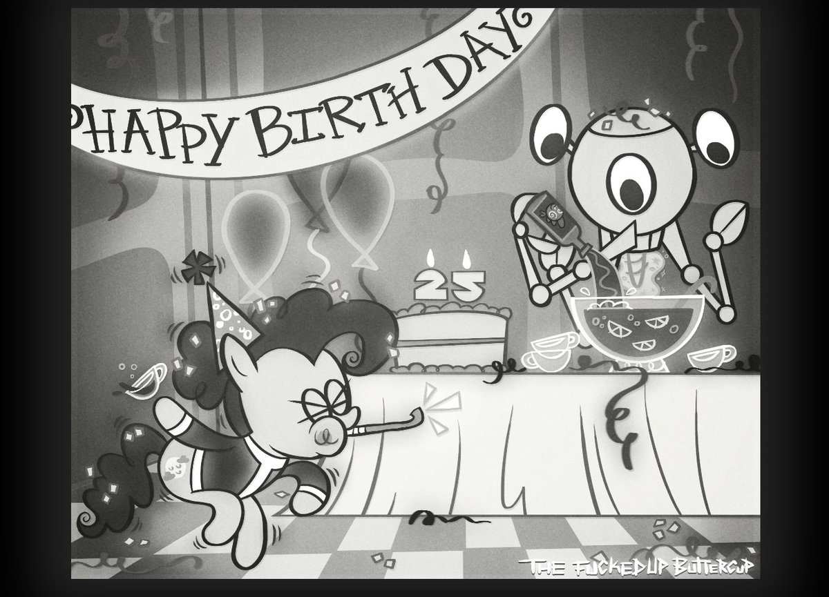 _FedupButtercup's tweet photo. IT'S TIME TO PAAAR-TAY!!!!!! 🎂🎉

Nothing like some Spiked Punch™ to get a party grooving 'n' moving 🫧🍾🥳

(Okie-Dokie 😌☁ my ponysona and Stable 123's Mister Helpful)

#FalloutEquestria
#MyLittlePony
#DustTown https://t.co/3X8ogkJgvn
