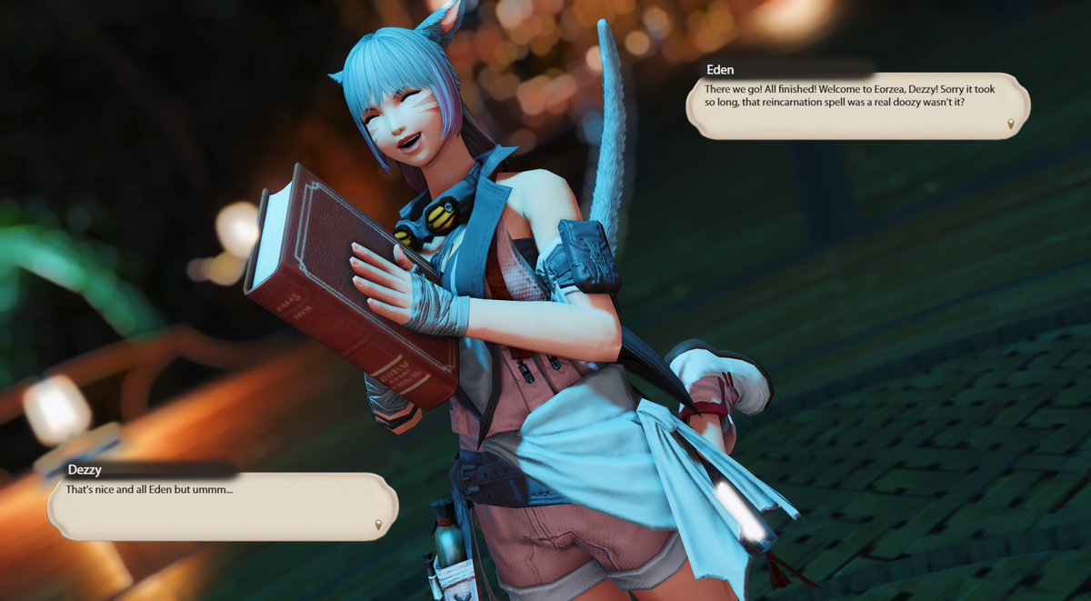 EdenGpose's tweet photo. "Dezzy's Bodyhopping Tour"

With the help with some magic, Eden manages to summon Dezzy into the world of Eorzea... or at least his soul. What a doozy, what's a guy supposed to do with just his soul?

Feat. @dezzy_draws! https://t.co/4vVcjaTMi1