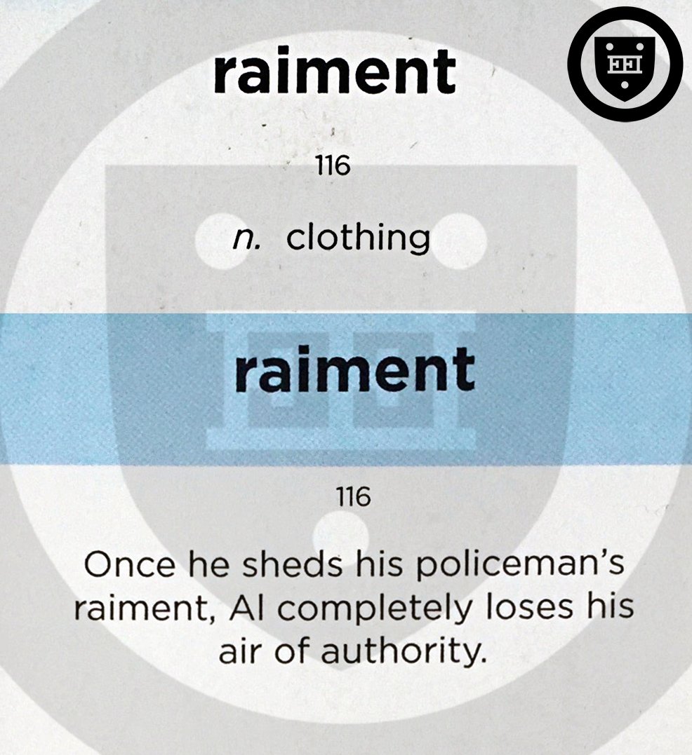 ElitePrepSAT's tweet photo. Raiment

(n.) clothing

#vocabulary #WordoftheDay https://t.co/8dbeN5reNO