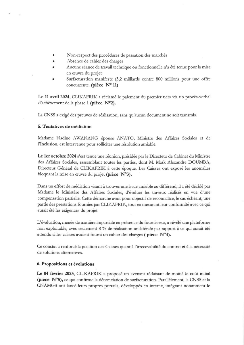DworaczekBendom's tweet photo. #Gabon. Affaire ClikAfrik, Mark Alexandre DOUMBA : Numérique à milliards.

"3,2 milliards pour un portail à 8% de réalisation".

La CNSS et la CNAMGS ont fini par créer leurs propres plateformes. Fonctionnelles, elles.  Pendant ce temps, le ministre qui dirigeait CLIKAFRIK impose... CLIKAFRIK aux institutions publiques.  Sa sœur ? Elle numérise les Archives Nationales depuis le Canada.  Coïncidence, vous avez dit coïncidence ?   

Lien complet de l'enquête :  https://t.co/q4bsKfiXgB

🇬🇦#ClikafrikGate #DoumbaAffaire #Gabon #Corruption  #TransformationOuPillage