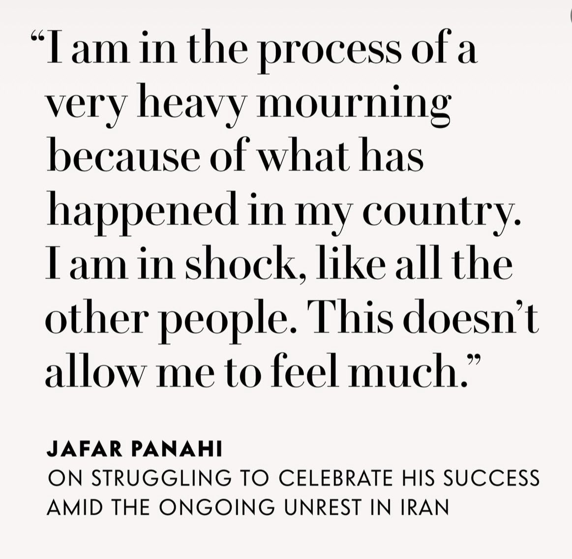 kusha_alagband's tweet image. . @VanityFair calls a nationwide massacre “unrest” while platforming Jafar Panahi as if he were some neutral observer. He says “nothing is predictable” and that “we have no idea when a person might be released,” yet avoids stating the obvious: people are not being “released,”…