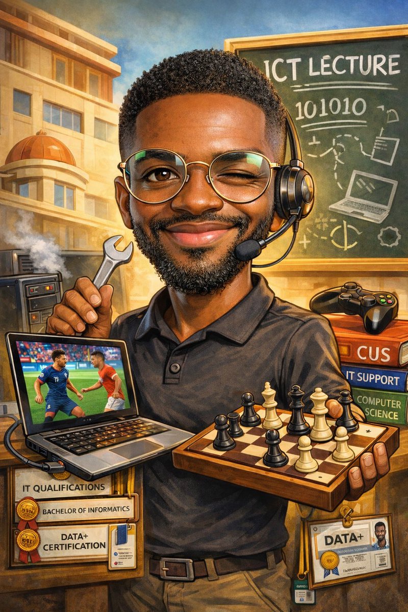 jonasi_jonasi's tweet photo. Go to ChatGPT and use this prompt: Create a caricature of me and my job based on everything you know about me.

Come back and share your photo: I'll go first.😂 https://t.co/KXrS5vFcco