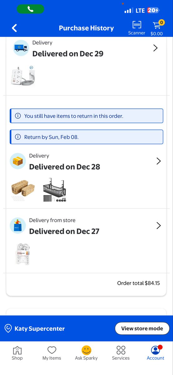 SHoytCS's tweet photo. @Walmart well I am leaving your store in Katy Texas. I went in to return an item that I received online. The app tells me I have until February 8 to return in the store . Your person , Chase from the 1-800 Walmart number , just told me that I cannot return it to the store. 1 of 2 https://t.co/3ENu8aWzr2