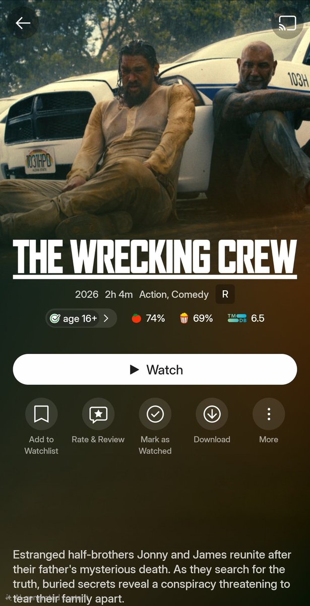 فيلم ممتع في بليكس

                 The Wrecking Crew

يجتمع المحقق المتهور مع أخيه غير الشقيق، جندي البحرية، بعد مقتل والدهما في هاواي، ليخوضا معًا رحلة خطرة لكشف مؤامرة كبرى تهدد كل ما يعرفانه.