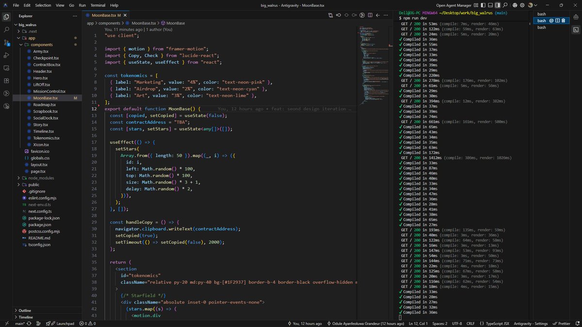 ogayanfe's tweet image. I had to take a break from my hackathon project to build a landing page for this meme coin that'll be launching soon. 

Tomorrow, we go back to work 

#BuildInPublic #MemeCoin #Web3