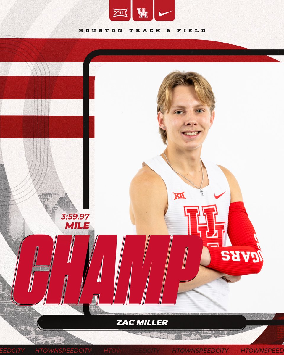 UHCougarTF's tweet photo. Men's Mile Final | Charlie Thomas Invite

🥇1st place: Zac Miller, 3:59.97 | PB | https://t.co/d3dS5r6Cqy