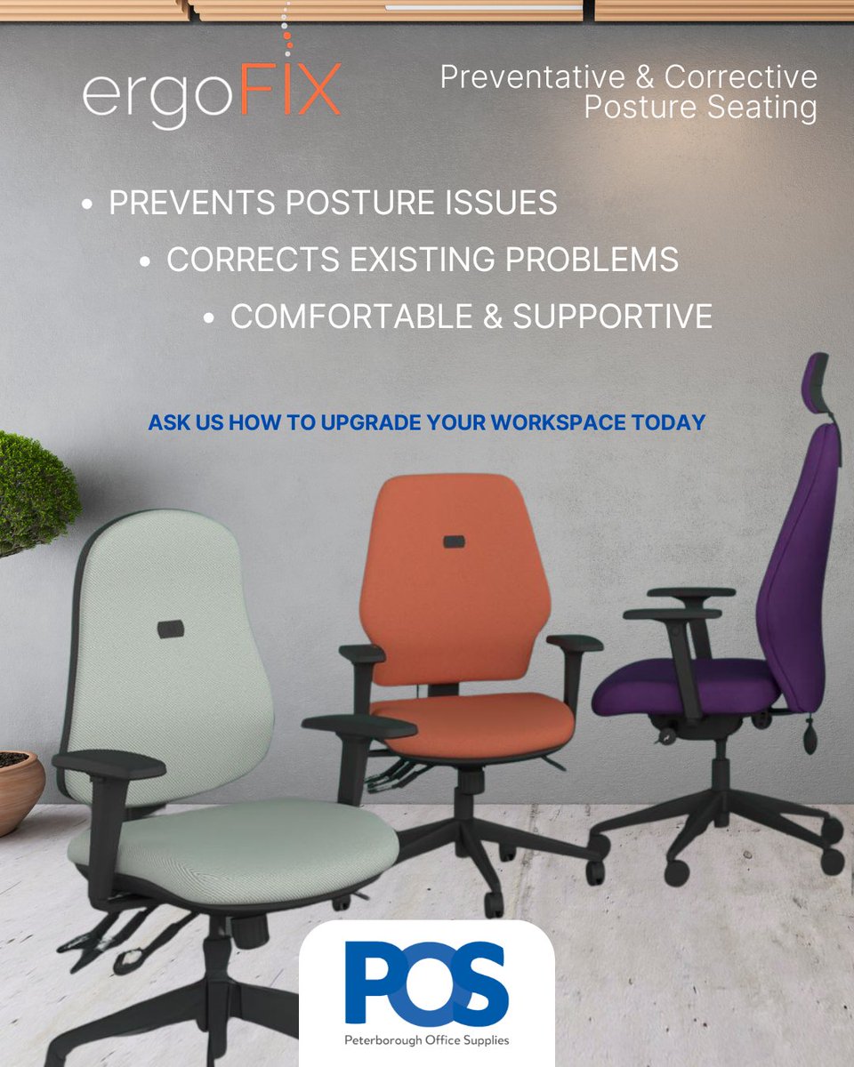 Better posture. Better comfort. Better productivity.
Ask us about ergonomic seating solutions.
#peterborough #officesupplies #PeterboroughOfficeSupplies