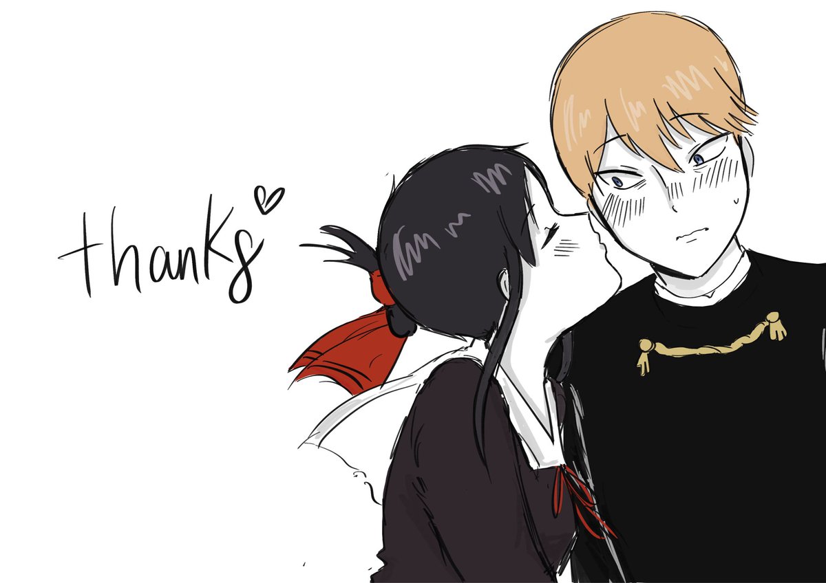 Gracias al apoyo, la vrd no sabía usar Twitter por eso lo dejé inactivo pero desde q se estrenó el episodio especial de Kaguya y se confirmó la película me vi en la necesidad de volver a dibujar, espero que no se acabe en la película la historia de estos dos