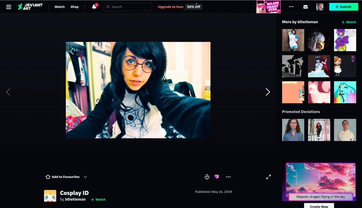 retro42010s's tweet photo. May 24, 2009 — One of the earliest known Homestuck cosplays appears on DeviantArt.
Cosplayer **b0wtieman** brings Jade Harley to life before the fandom even reached conventions. https://t.co/y8hTLqEzWB