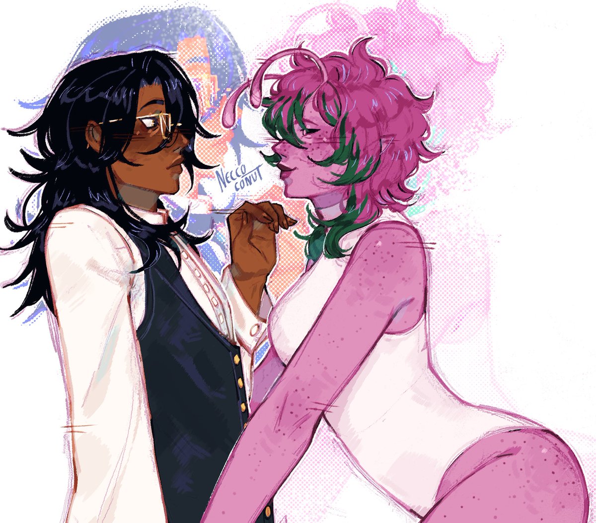 Comissão para <a href="/Mellinda_0/">Sosy 🥀</a> !!
Não sei exatamente porque mas as cores dessa arte me deixaram extremamente apegado🫶💞

#fypviraltwitter #arte #comissão #comission #desenho #draw