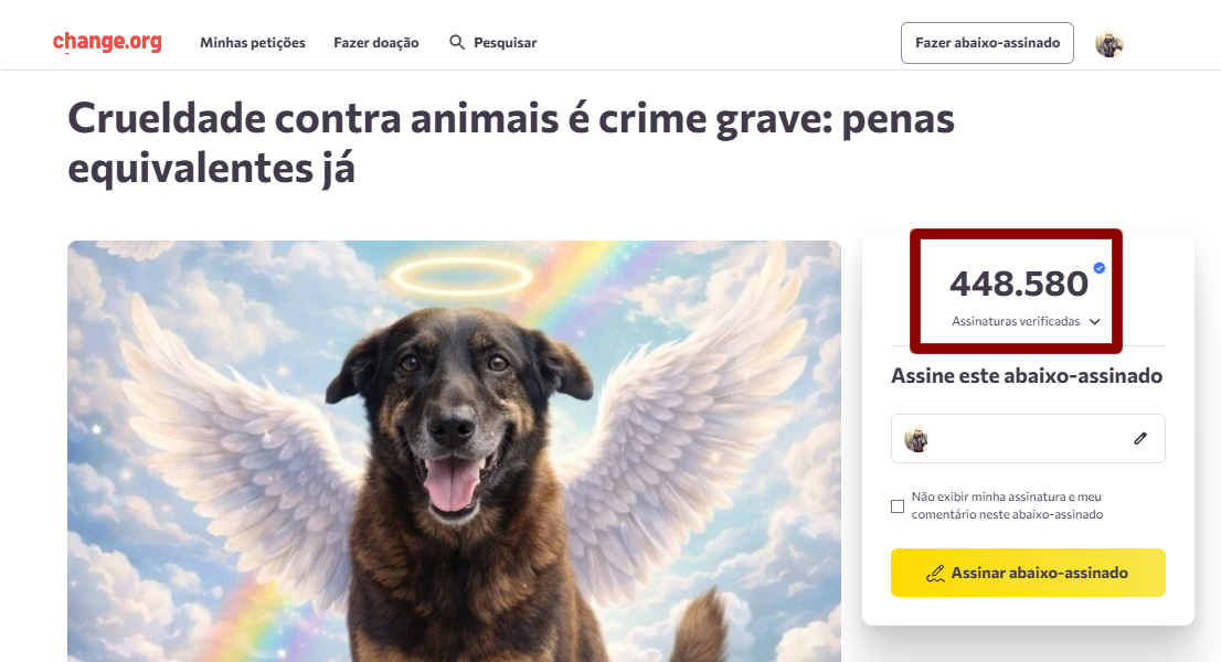 aimaasson's tweet image. 🚨ESTAMOS DANDO UM IMPORTANTE RECADO ÀS AUTORIDADES BRASILEIRAS. O CASO ORELHA JÁ POSSUI +5K DE APOIADORES NA FRANÇA 🇫🇷, 469 MIL ASSINATURAS NO BRASIL 🇧🇷 E 31 MIL NOS EUA 🇺🇸, CANADÁ 🇨🇦 E REINO UNIDO 🇬🇧. NÃO É SÓ SOBRE O ORELHA, É SOBRE CRUELDADE E IMPUNIDADE!
#CPIDOORELHA