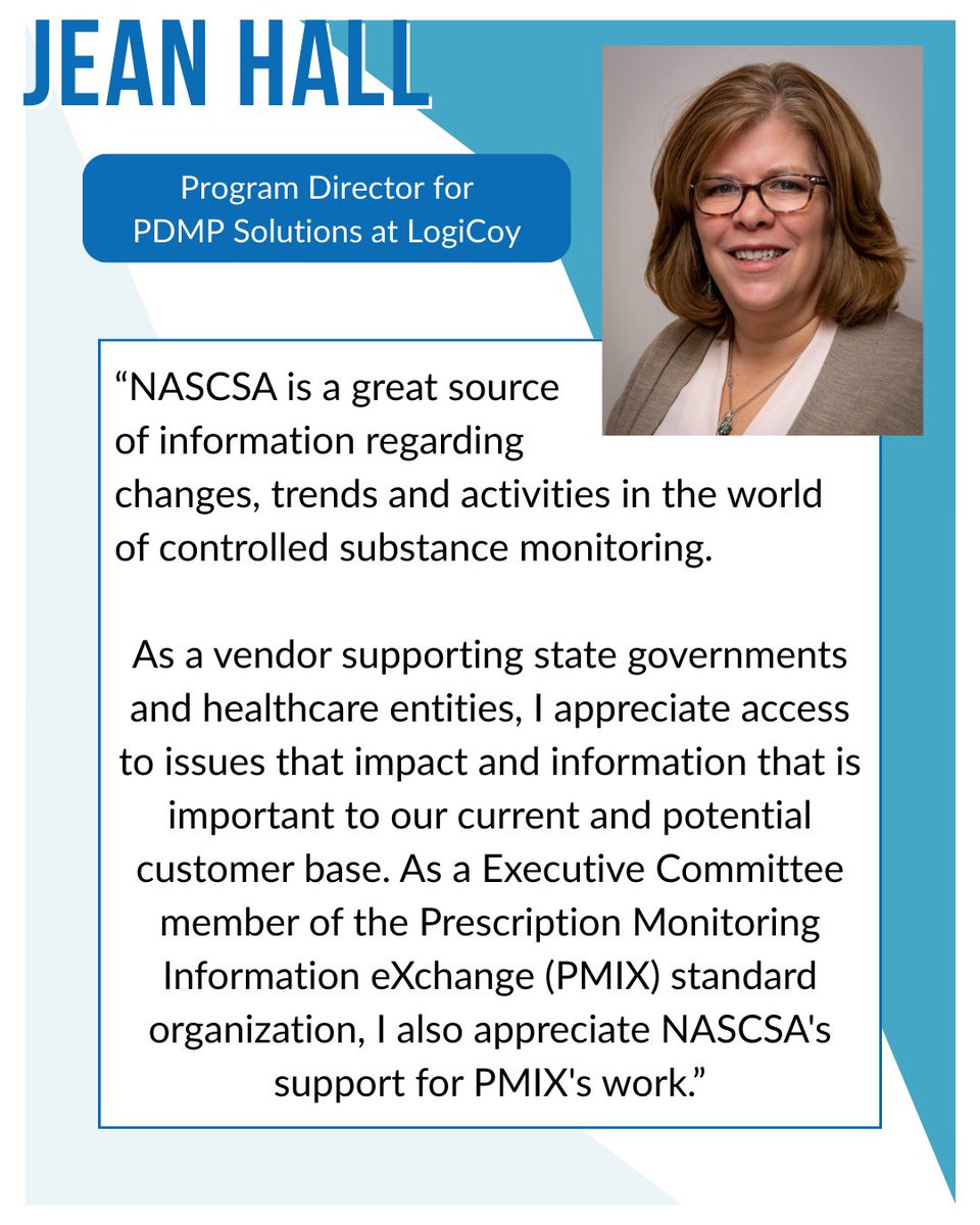 ⭐️ Member Monday: Jean Hall
She values NASCSA for keeping her informed on industry changes and trends, as well as, providing a space where diverse stakeholders can connect and learn from one another.

Become a NASCSA member today at nascsa.org/membership/