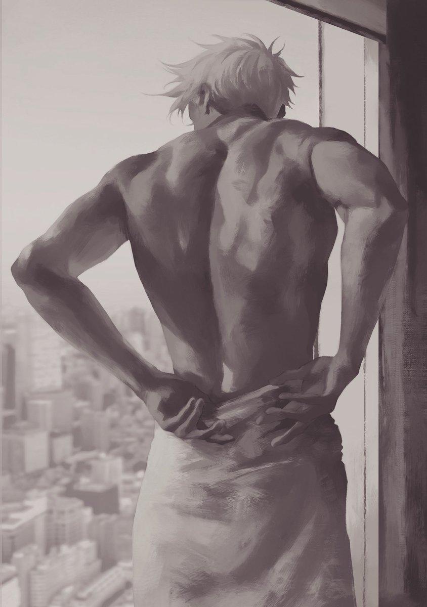 _3aem's tweet image. another (older) gojo art study because my new piece is taking forever to finish

#jjk