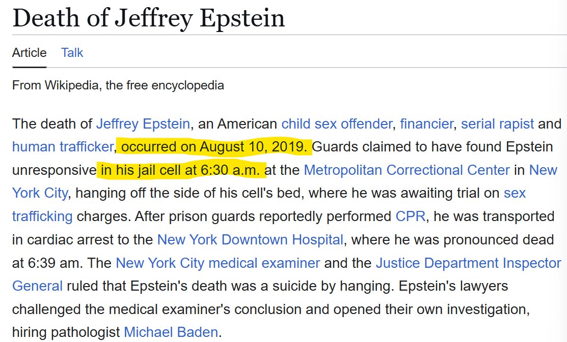 THE SHIT GETS DEEPER AND DEEPER! Written announcement of Jeffrey Epstein's death had been typed up 1 day BEFORE his actual death!!!!!!!! <a href="/WSJ/">The Wall Street Journal</a> <a href="/FBI/">FBI</a> See link... justice.gov/epstein/files/…