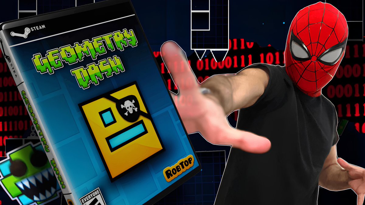 Cuando la piratería y la mediocridad amenaza con corromper Geometry Dash, un jugador se alza entre saltos. No lleva capa… pero sí determinación. No lanza telarañas… pero sí verdades. 
EL ASOMBROSO SPIDEX se enfrentara al tema de la pirateria. 
youtube.com/watch?v=69BfwT…