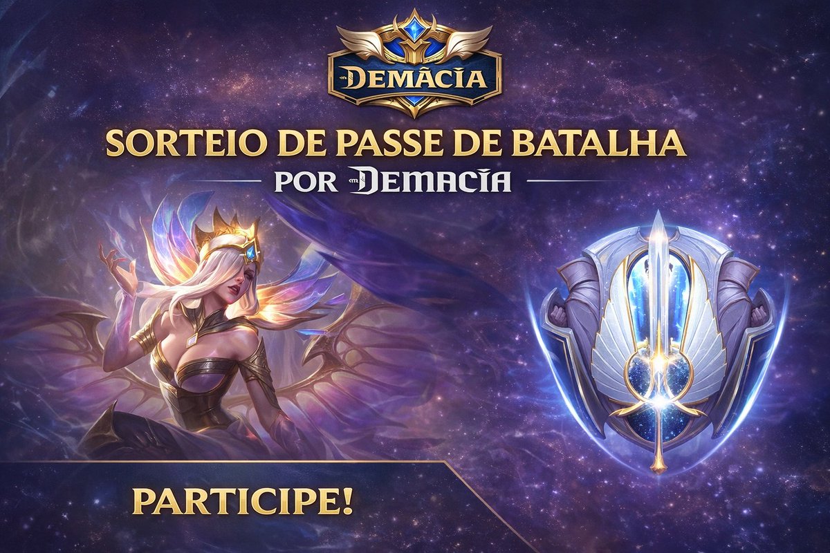 Teremos sorteio de Passe de batalha. Se liga nas regras para participar!  
⚔️Marcar 2 amigos no post 
⚔️Me seguir no canal twitch.tv/jonzeratv 
⚔️Curtir e Repostar esse post
#Lpp  #LeaguePartner  #academiadepiltover #rpp