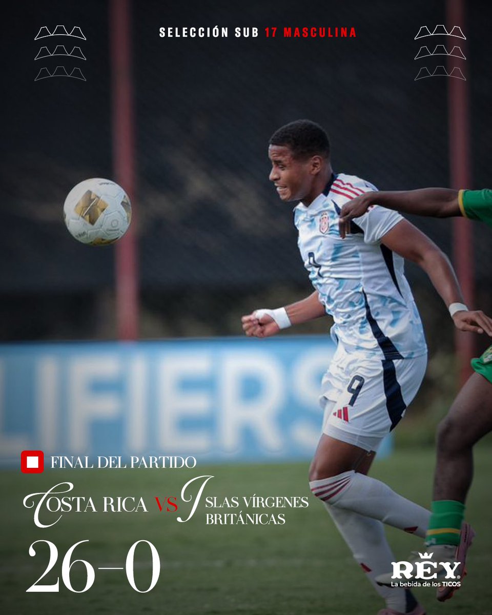 laselecrc_'s tweet photo. ⏹️ Termina el partido. 

Costa Rica 26-0 Islas Vírgenes Británicas 

El próximo partido de los nacionales será el martes 10 de febrero a las 2:00 p. m. contra la selección de Puerto Rico en el Complejo FCRF-Plycem 

🎟️La entrada es gratuita🤩

¡VENÍ A APOYAR A LA SELE!⭐️ https://t.co/xshF7pSkkE