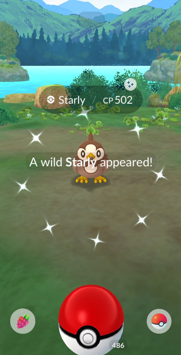 Found a shiny Starly 👀🤎🤍🤎 #PokemonGO #ShinyPokemon