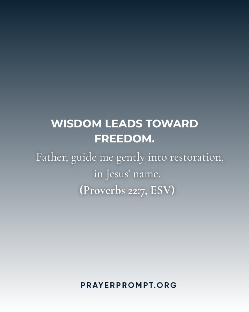 prayerpromptorg's tweet photo. True freedom begins with wisdom from God.
As you seek His guidance today, trust Him to lead you gently into restoration and wholeness.

#PrayerPrompt #WisdomFromGod #PathToFreedom #RestoredLife #DailyGuidance https://t.co/hL5hStqqai