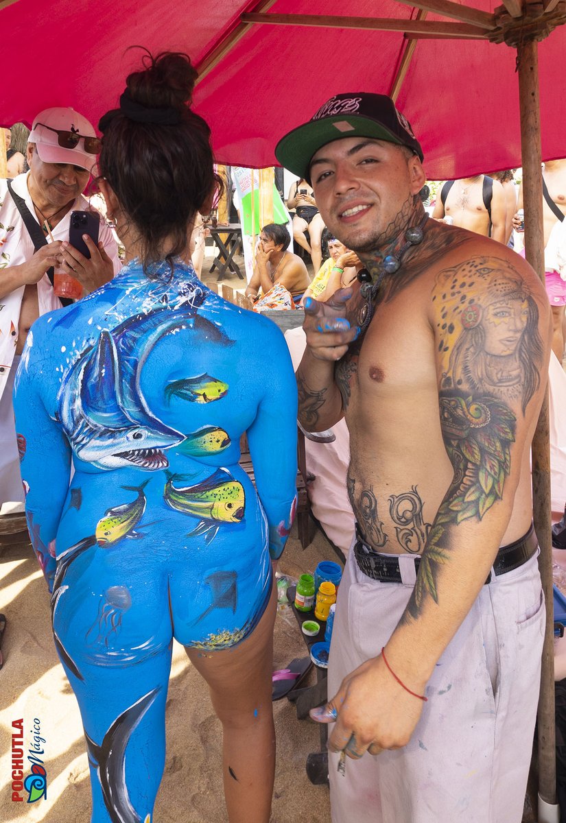 Lienzo y Pintor la combinación perfecta para el arte.
#bodypaint  #Zipolite #EncuentroNudista  2026.