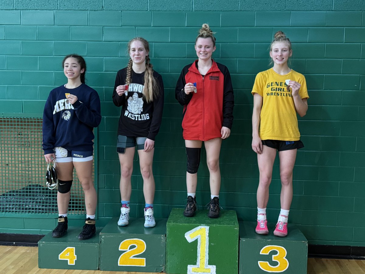 LadyKnightWrest's tweet photo. We brought 7 and 4 made it out of regionals and on to sectionals. Congratulations Leah, Sydney, Marley, and Kya!!! @Richwoods_HS https://t.co/dCc2aXg7vW