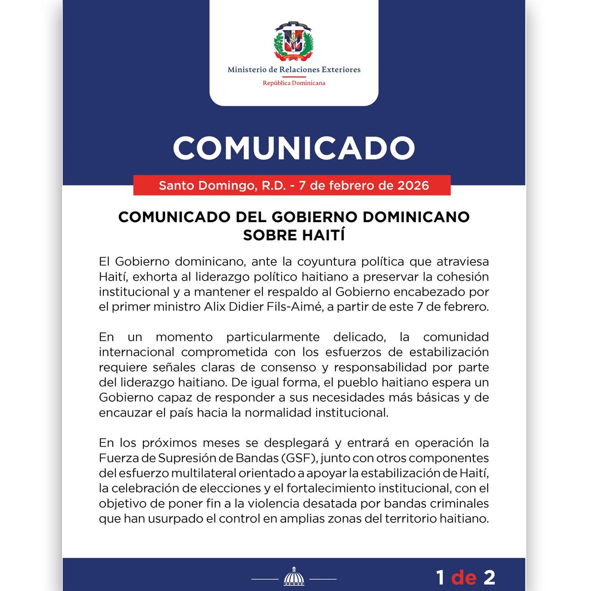 Cancillería de República Dominicana tweet media