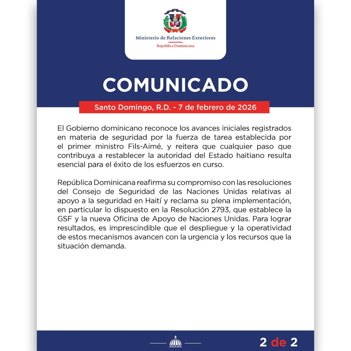 Cancillería de República Dominicana tweet media