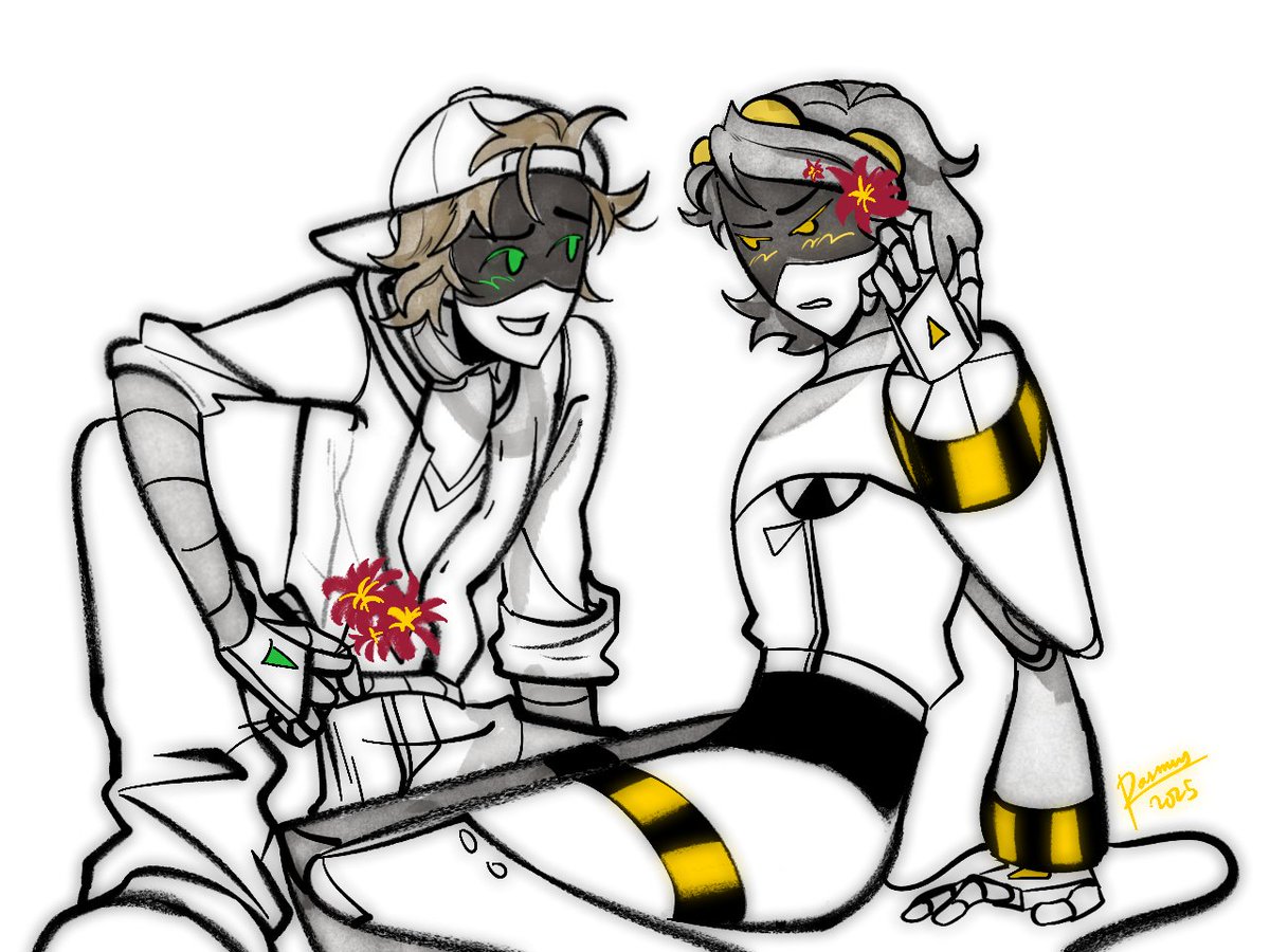 Late as always but
Day 3! Alternative Universe
This is an old comm from a Knight's au, the artist is <a href="/blackjack_di/">viviann ➛ wenclair era</a> this is a old comm but I still love it #Vhad #Vhadweek #VMurderDrones #Thad #MurderDrones