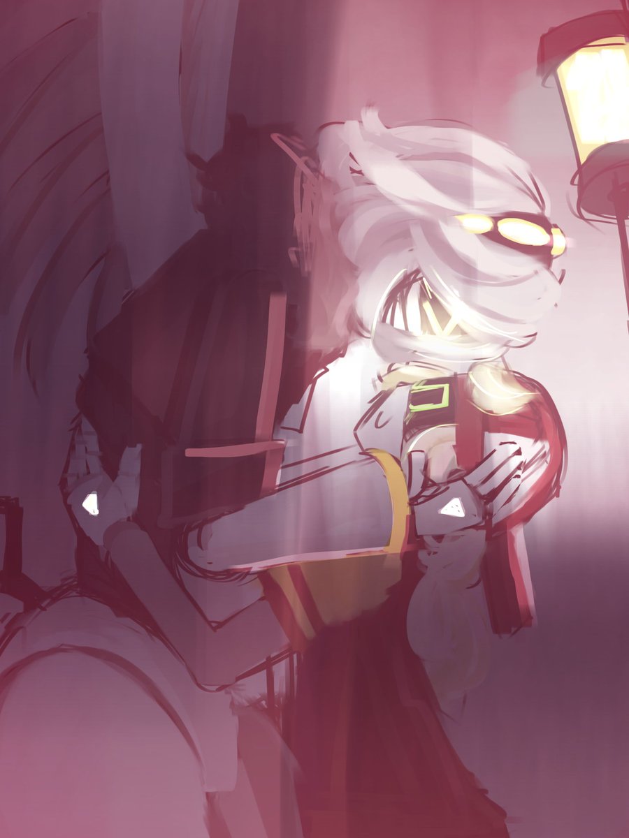 Day 4 Feral! Since I have a draw for both themes I will use them! A gift from discord <a href="/ahonokio/">kio 「avg J enjoyer」</a>  thanks for this gift!#Vhad #Vhadweek #VMurderDrones #Thad #MurderDrones