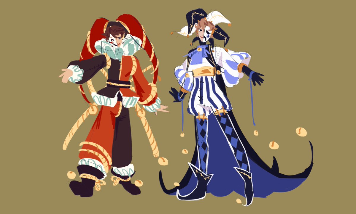 personal references of design reinterpretations of a couple jesters :-J 

#bannerfallsmp #bannerfallsmpfanart