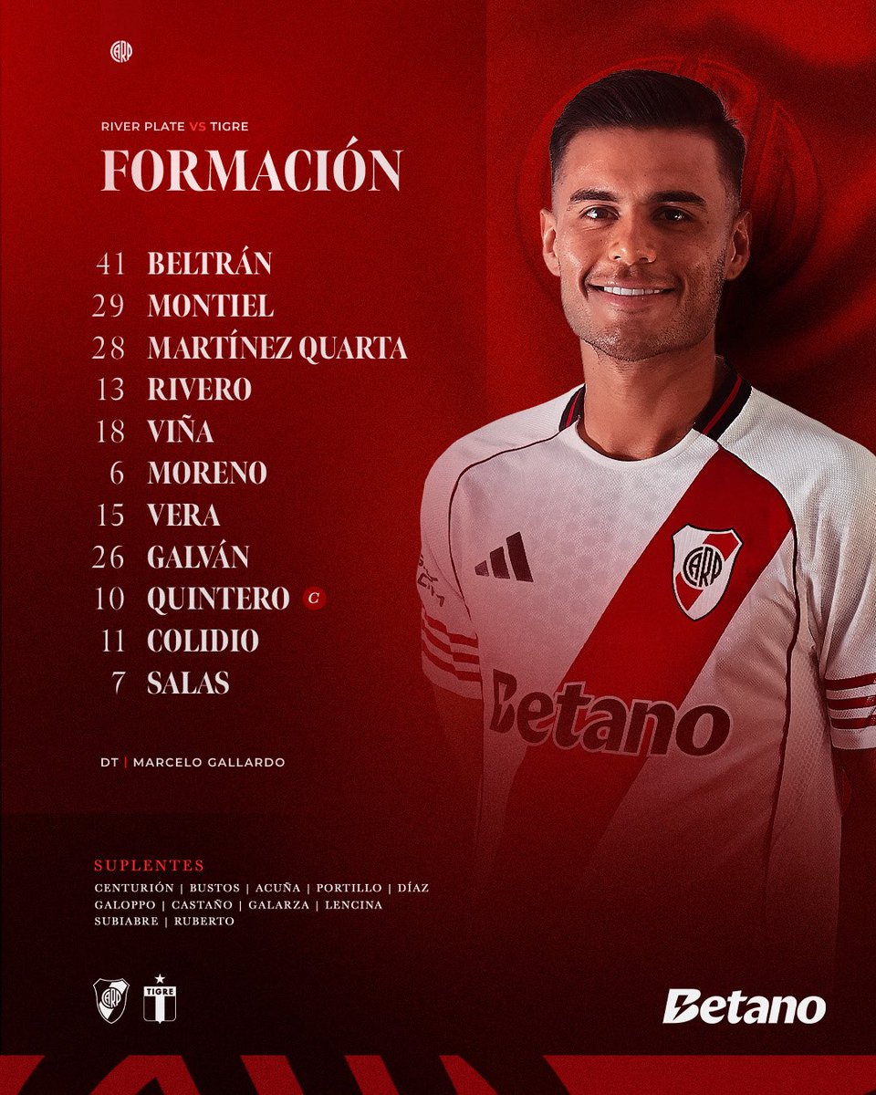 RiverPlate's tweet image. 📋 Así va el Millonario esta noche frente a Tigre en el Mâs Monumental ⚽💪

#VamosRiver ⚪🔴⚪