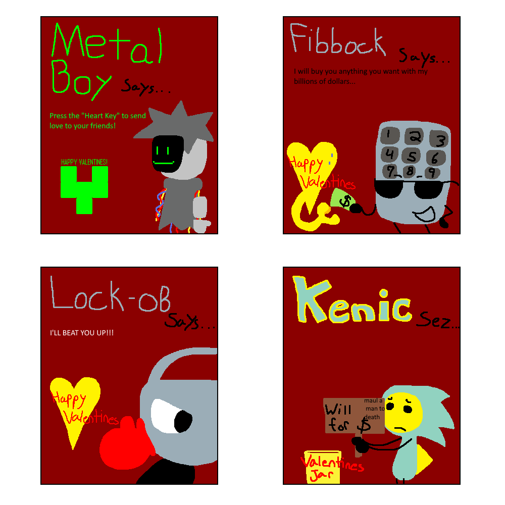 KeyGirlGame's tweet photo. well that was fun, heres some valentines cards we made! with captioning help from the discord! give them to your loved ones, hated ones, and other ones https://t.co/QfNcy4mnzJ