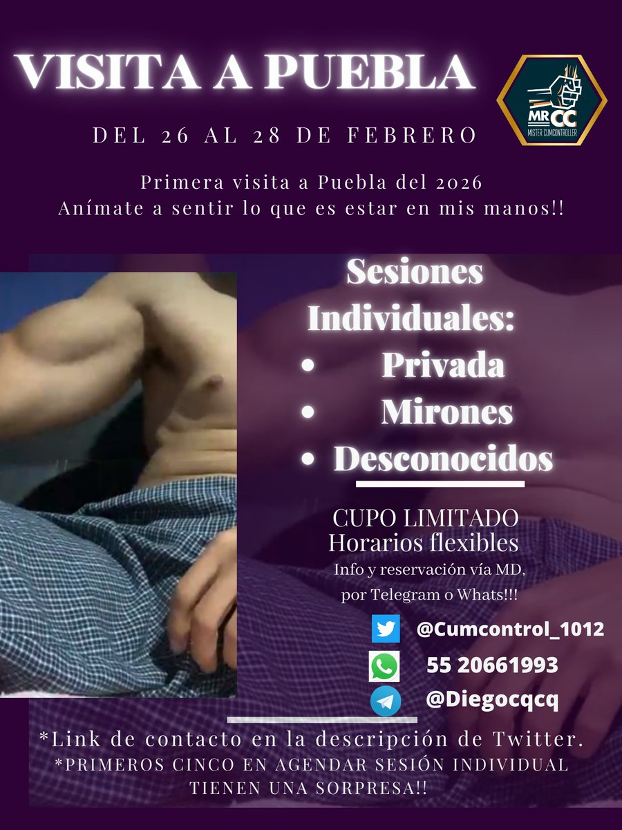 Cumcontrol_1012's tweet photo. NOS VEMOS EN PUEBLA!!!🥳🥳🥳

Es el turno de las vergas poblanas, nos vemos por allá del jueves 26 al sábado 28 de febrero. Por primera vez en Puebla nuevas modalidades disponibles  😈

MODALIDADES: 
♦️Privada 
♦️Con mirones 
♦️Entre desconocidos 

AGENDA ABIERTA!
CUPO LIMITADO

No lo pienses más y disfruta lo que es estar en mis manos 😎

INFO Y RESERVACIÓN POR MENSAJE DIRECTO‼️

#Puebla #Pueblagay #gay #poblanosgay #Cholula #Cholulagay #Tlaxcala #Tlaxcalagay #Cumcontrol #Cumcontrol #Edging #morbo #erotismogay #EXhibicionismo #Exhibicionista 

❤️🔁